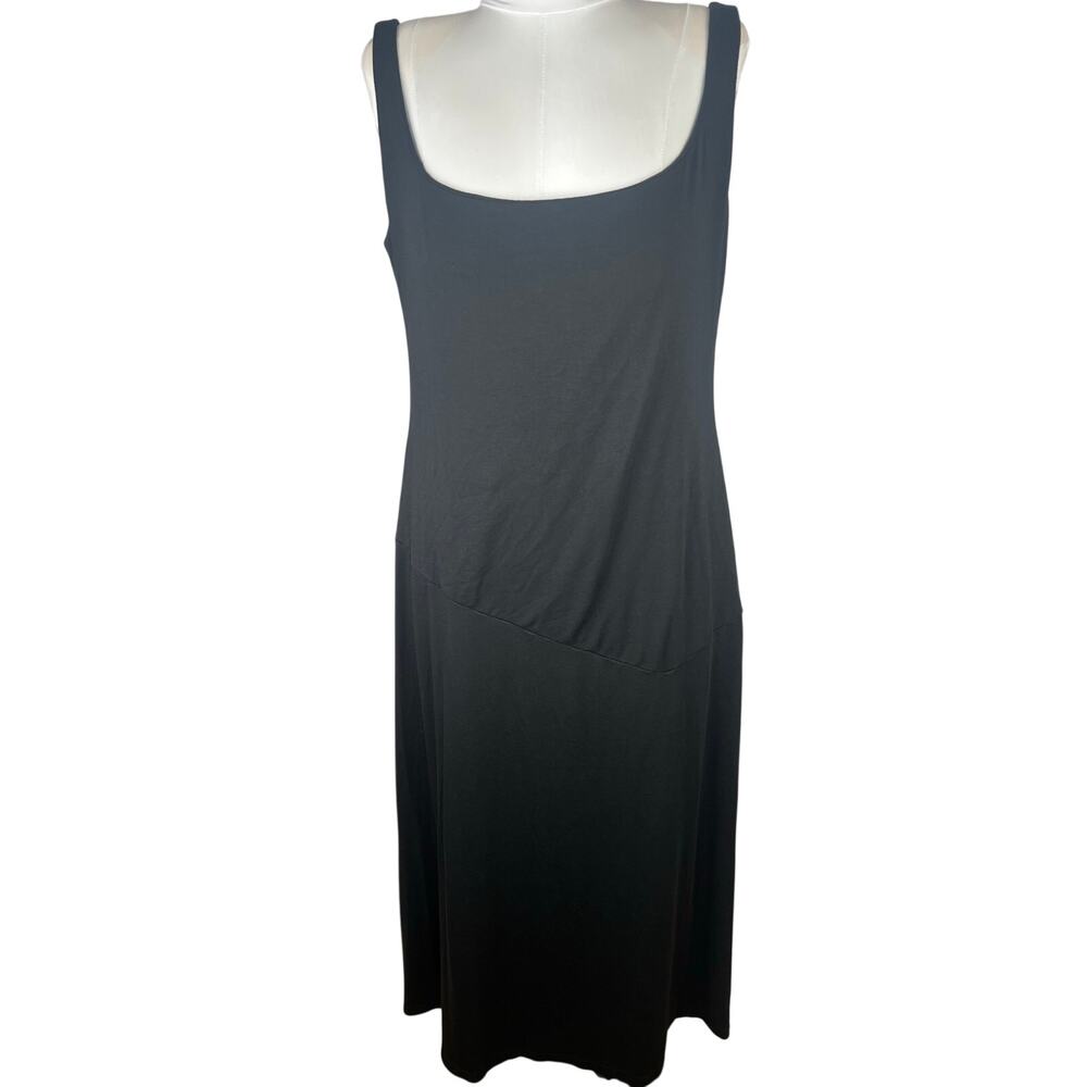Marcella NYC Black Tencel Lyocell Square Neck Midi Maxi Dress Size XXL